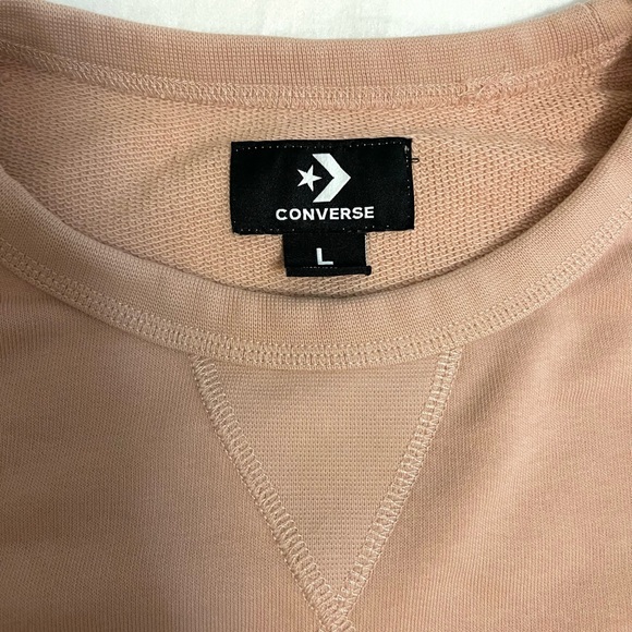 Converse Crewneck Sweatshirt Pink Cream Youth Size L Women’s Size S - Picture 2 of 4